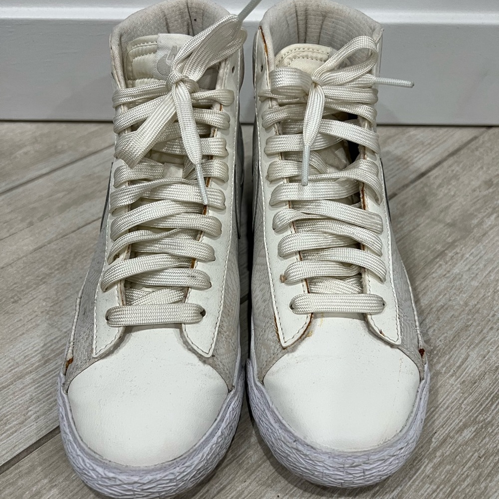 White Nike Blazers